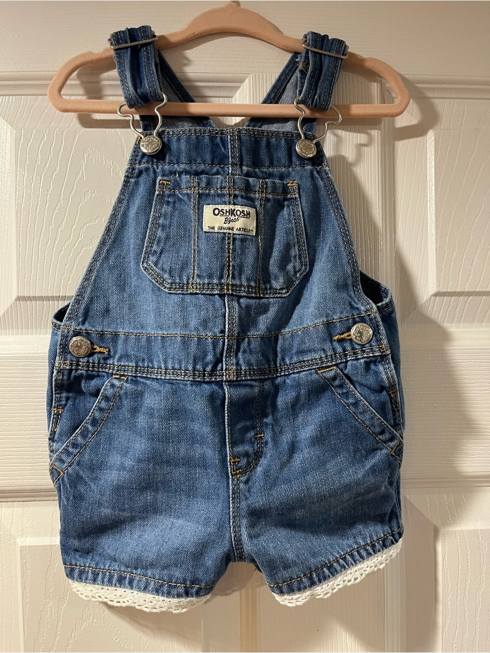 OshKosh B'gosh Girls' Blue Denim Shortalls Overalls